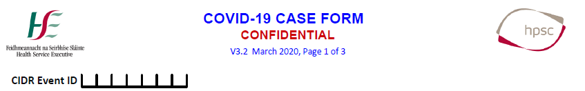 HSPC COVID-19 Case Form 3.2 CIDR Event ID