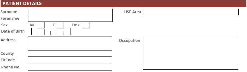 HSPC COVID-19 Case Form 3.2 Patient Details